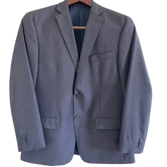 MICHAEL KORS BLUE & BLACK SPORTS COAT Size 42R Micro-Check